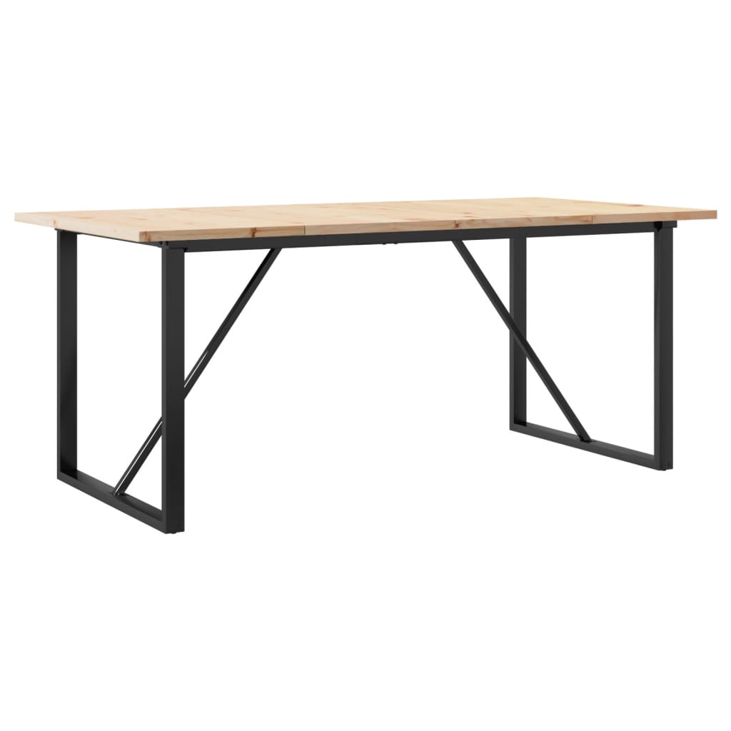 Dining Table O-Frame 180x90x75.5 cm Solid Wood Pine and Steel
