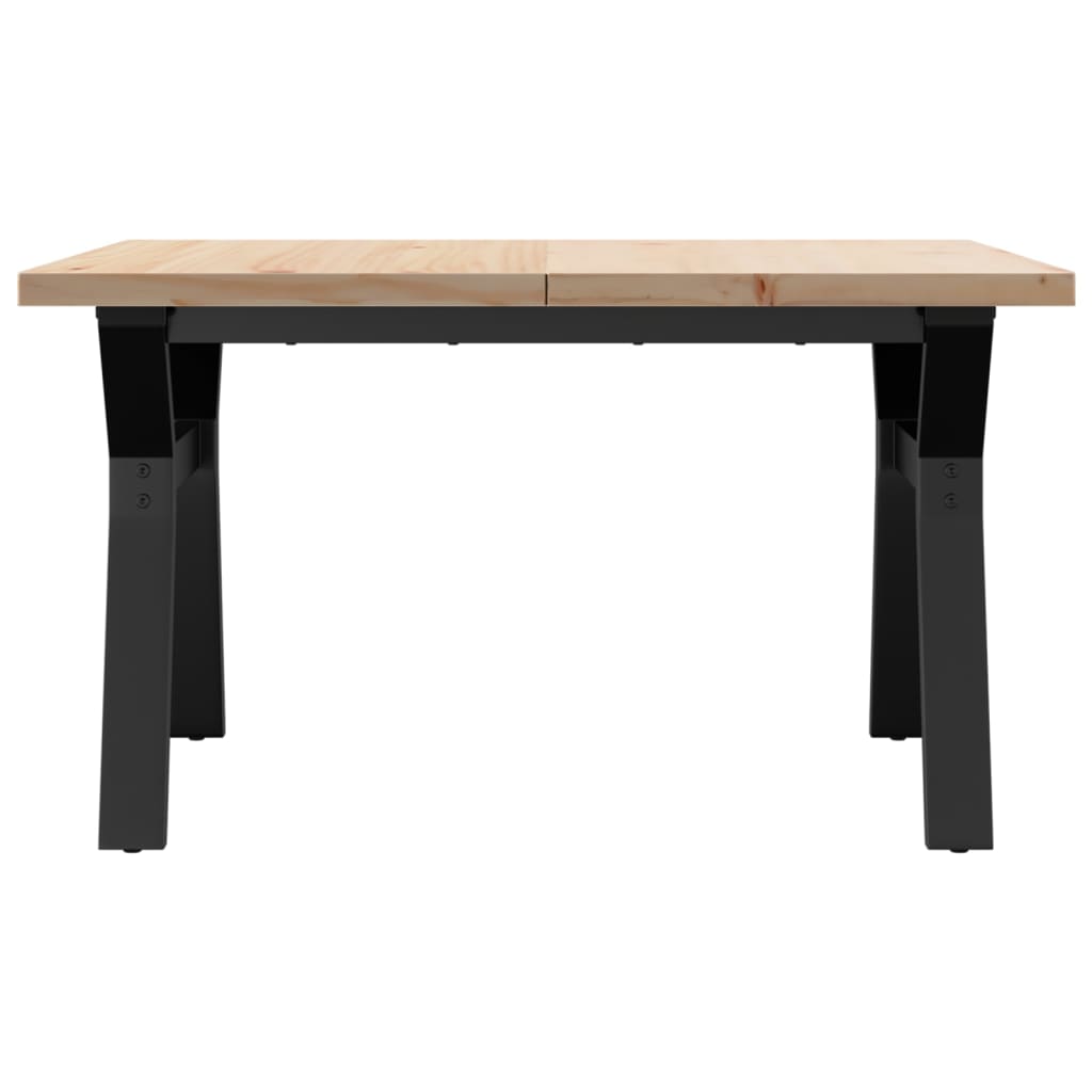 Coffee Table Y-Frame 80x80x45.5 cm Solid Wood Pine and Steel