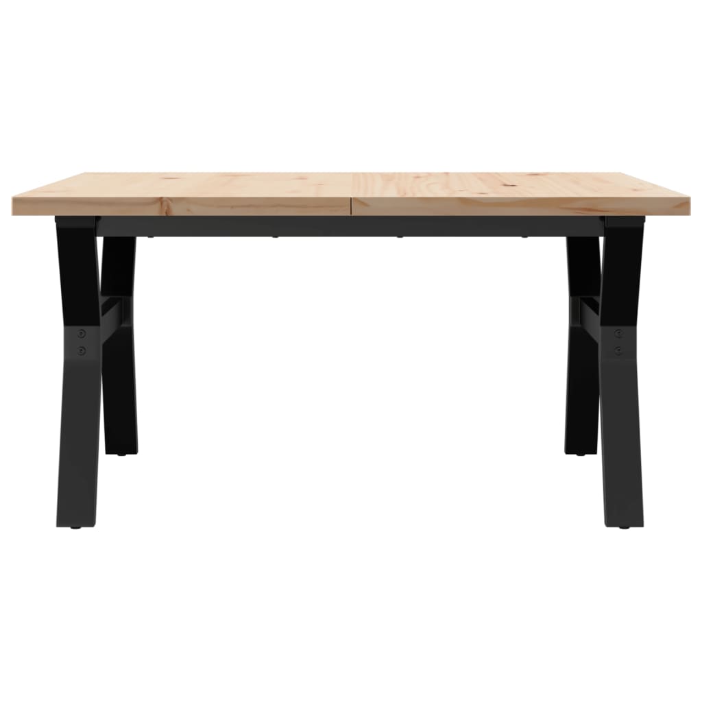 Coffee Table Y-Frame 90x90x45.5 cm Solid Wood Pine and Steel
