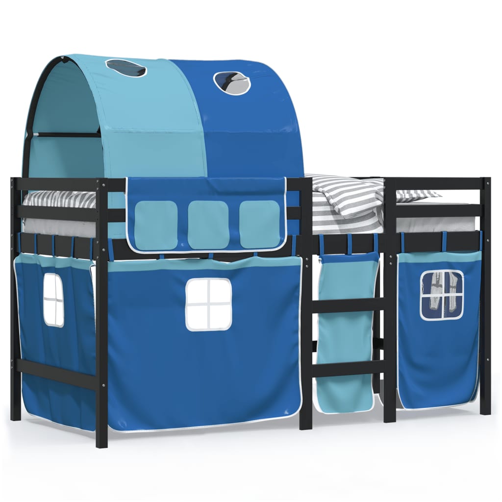 Kids' Loft Bed with Tunnel without Mattress Blue 80x200 cm