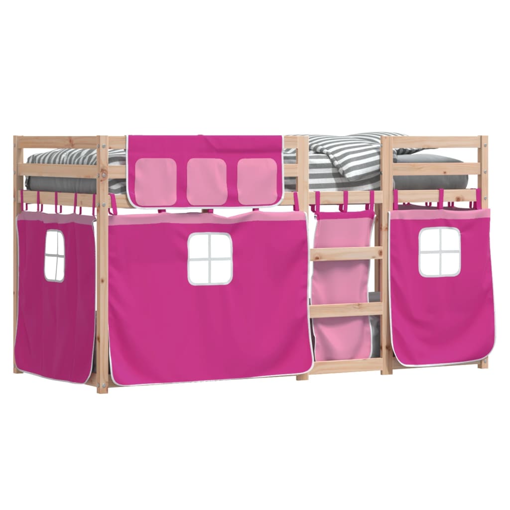 Bunk Bed without Mattress Pink 75x190 cm Small Single Solid Wood Pine