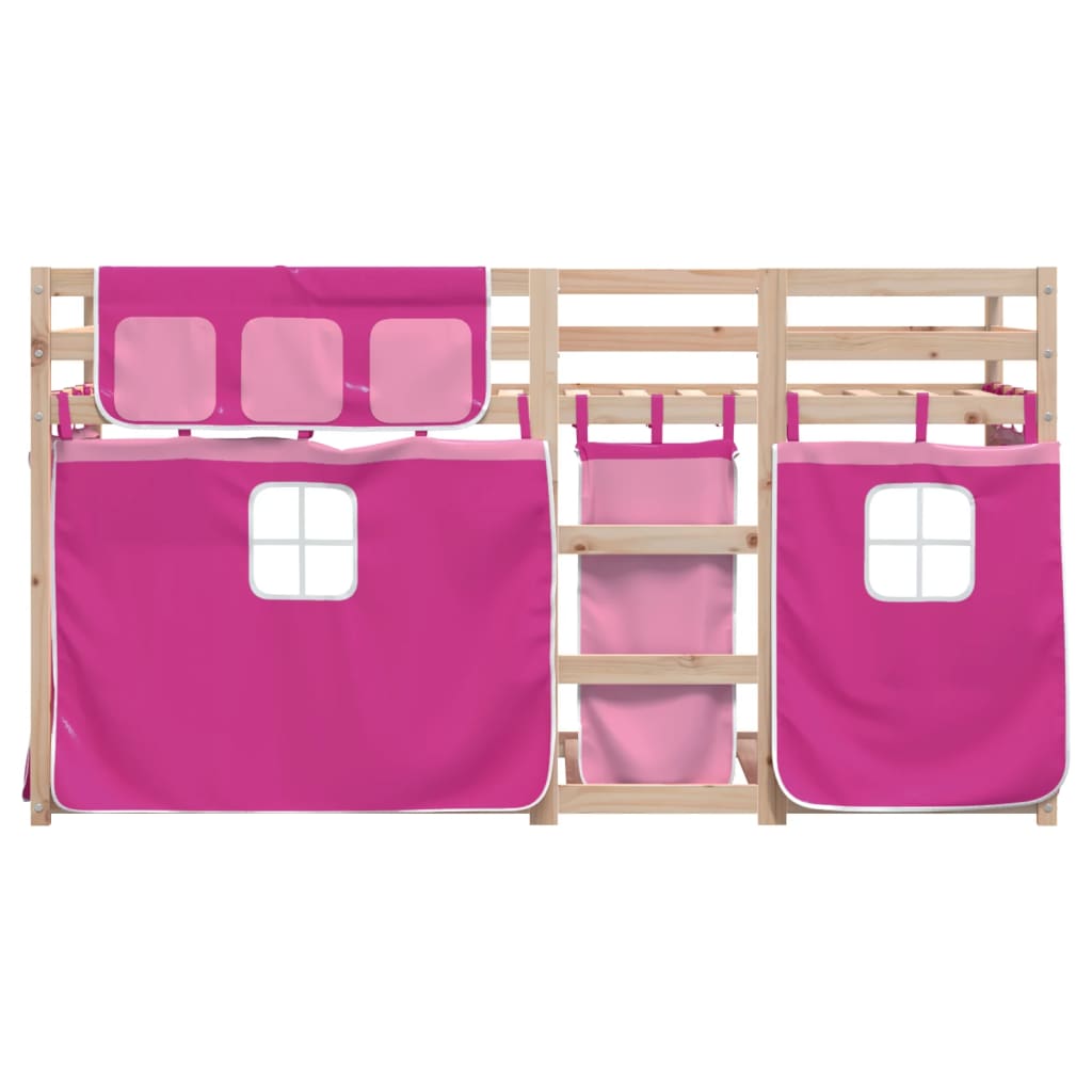 Bunk Bed without Mattress Pink 75x190 cm Small Single Solid Wood Pine