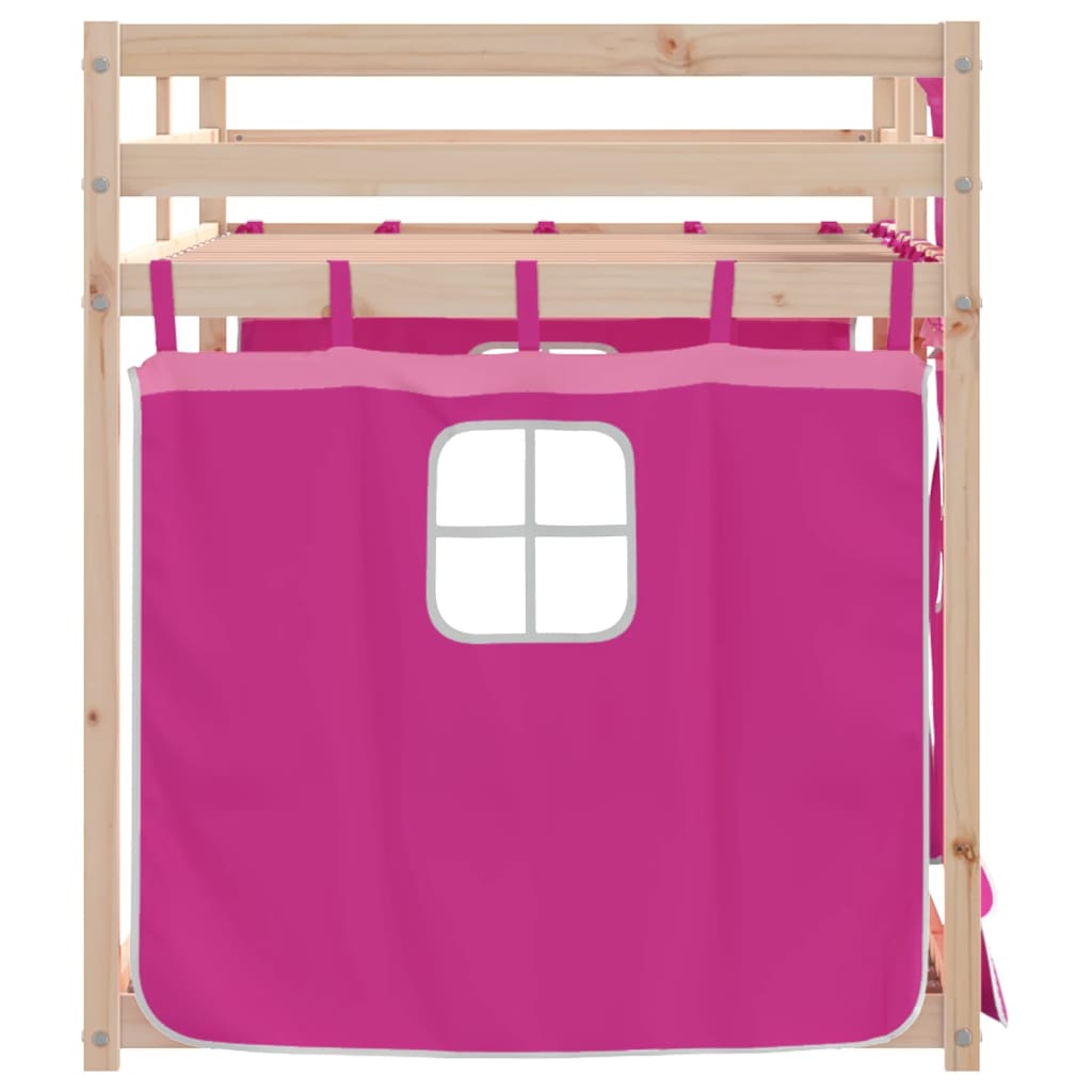Bunk Bed without Mattress Pink 75x190 cm Small Single Solid Wood Pine