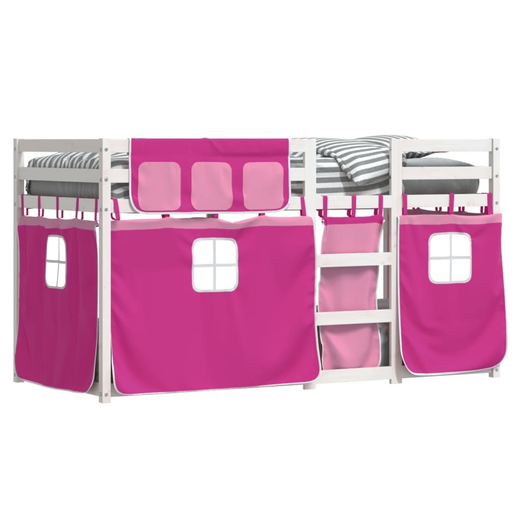 Bunk Bed without Mattress Pink 75x190 cm Small Single Solid Wood Pine