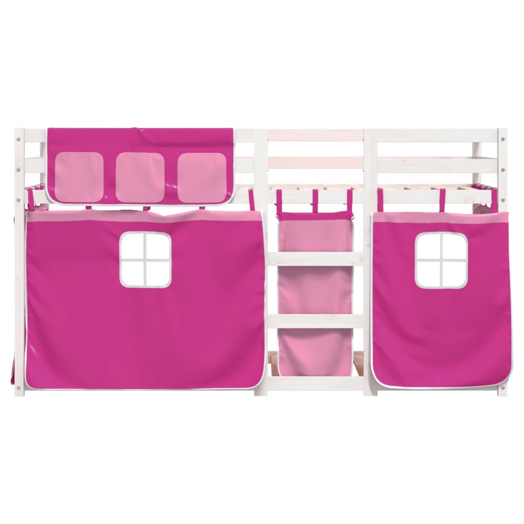 Bunk Bed without Mattress Pink 75x190 cm Small Single Solid Wood Pine