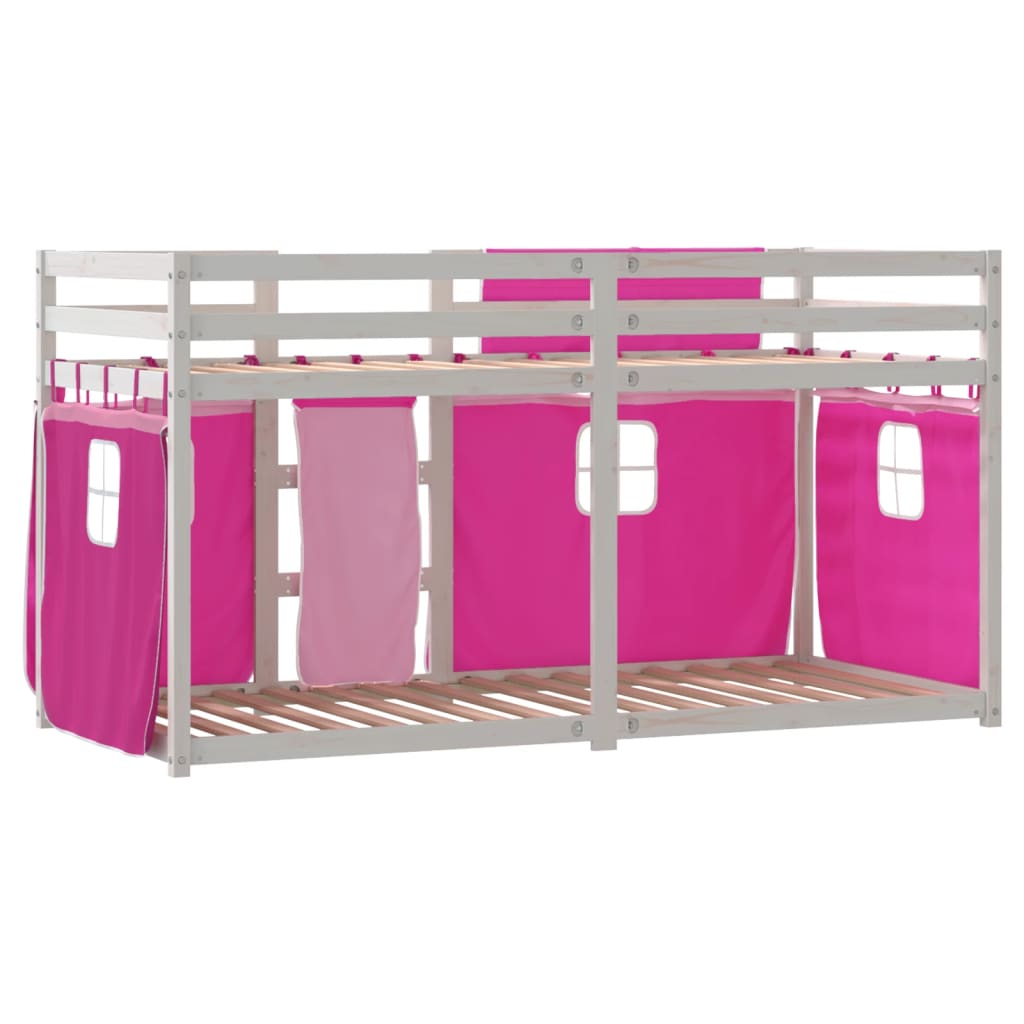 Bunk Bed without Mattress Pink 75x190 cm Small Single Solid Wood Pine