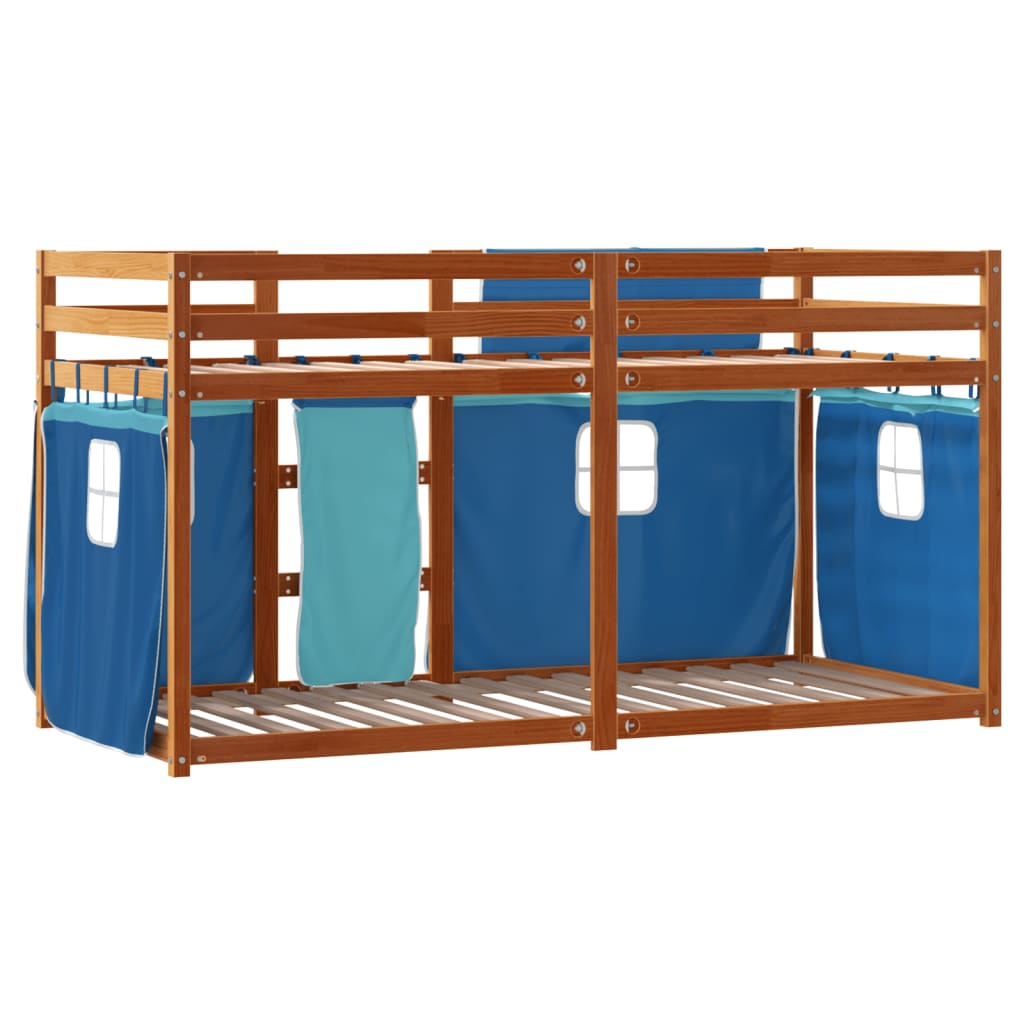 Bunk Bed without Mattress Blue 75x190 cm Small Single Solid Wood Pine