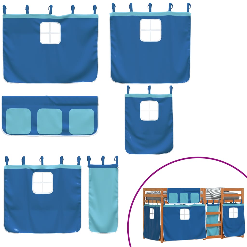 Bunk Bed without Mattress Blue 75x190 cm Small Single Solid Wood Pine