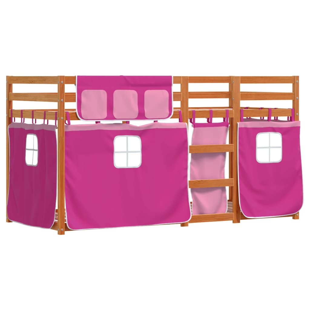 Bunk Bed without Mattress Pink 75x190 cm Small Single Solid Wood Pine