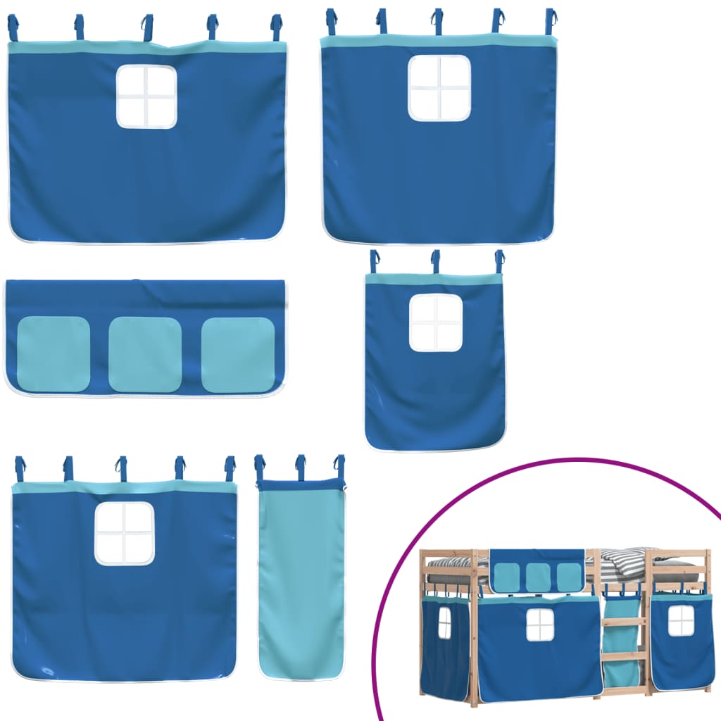 Bunk Bed without Mattress Blue 90x200 cm Solid Wood Pine