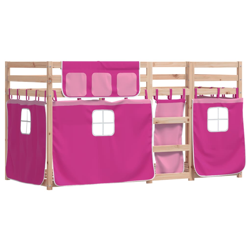 Bunk Bed without Mattress Pink 90x190 cm Single Solid Wood Pine