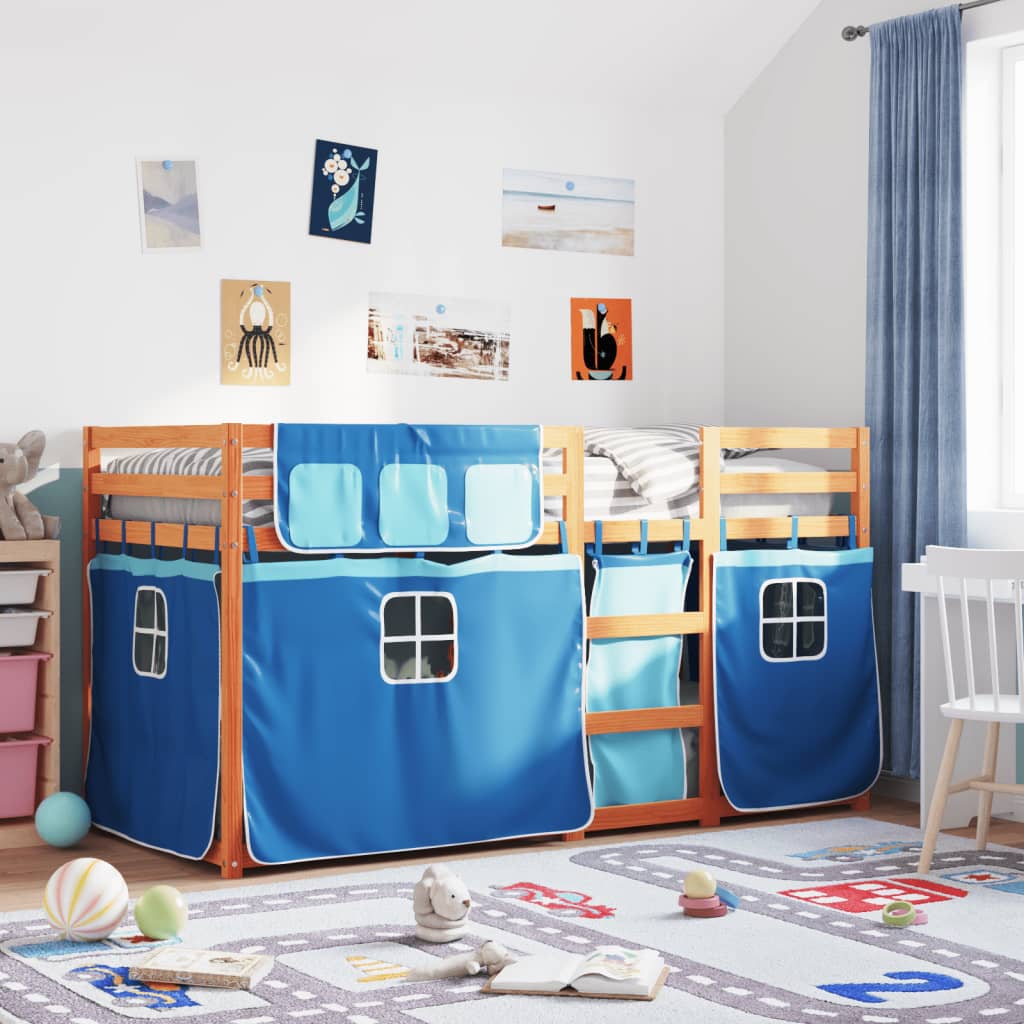 Bunk Bed without Mattress Blue 90x200 cm Solid Wood Pine