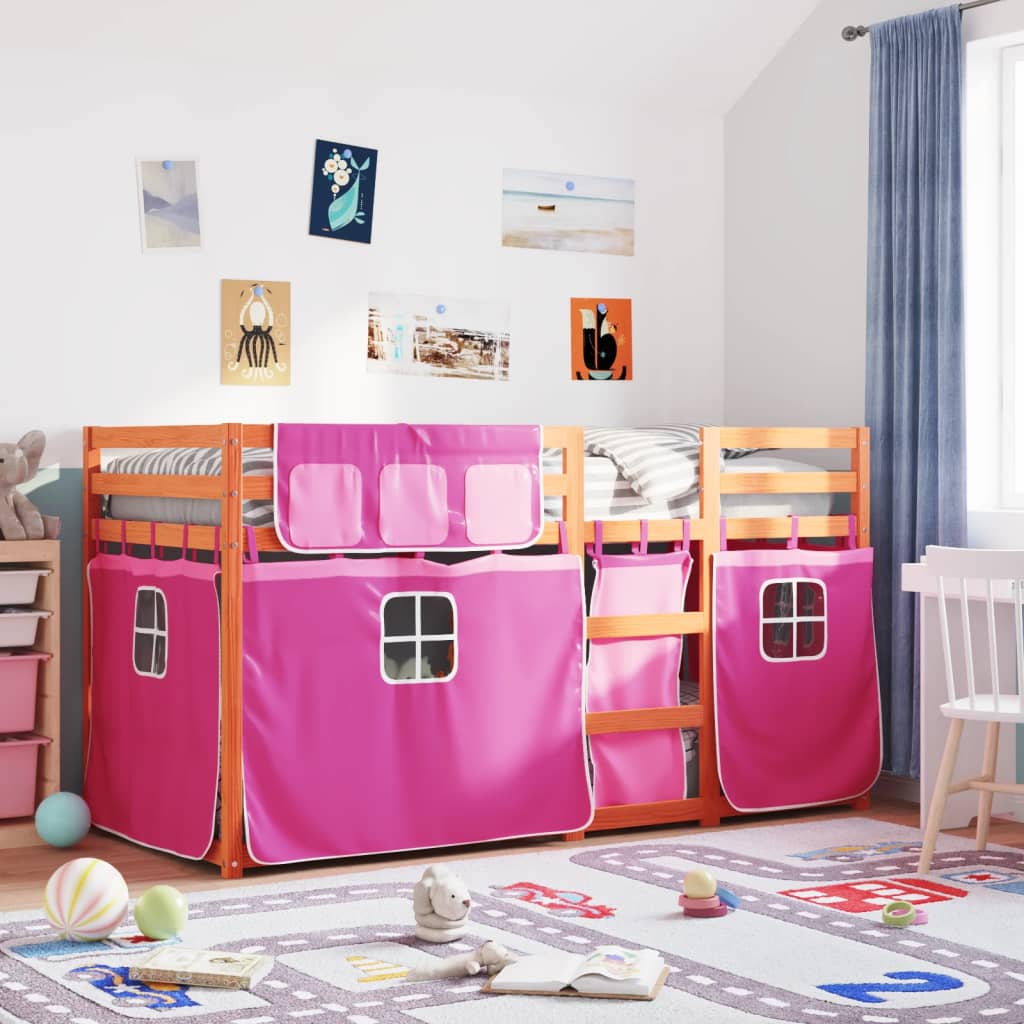 Bunk Bed without Mattress Pink 90x200 cm Solid Wood Pine