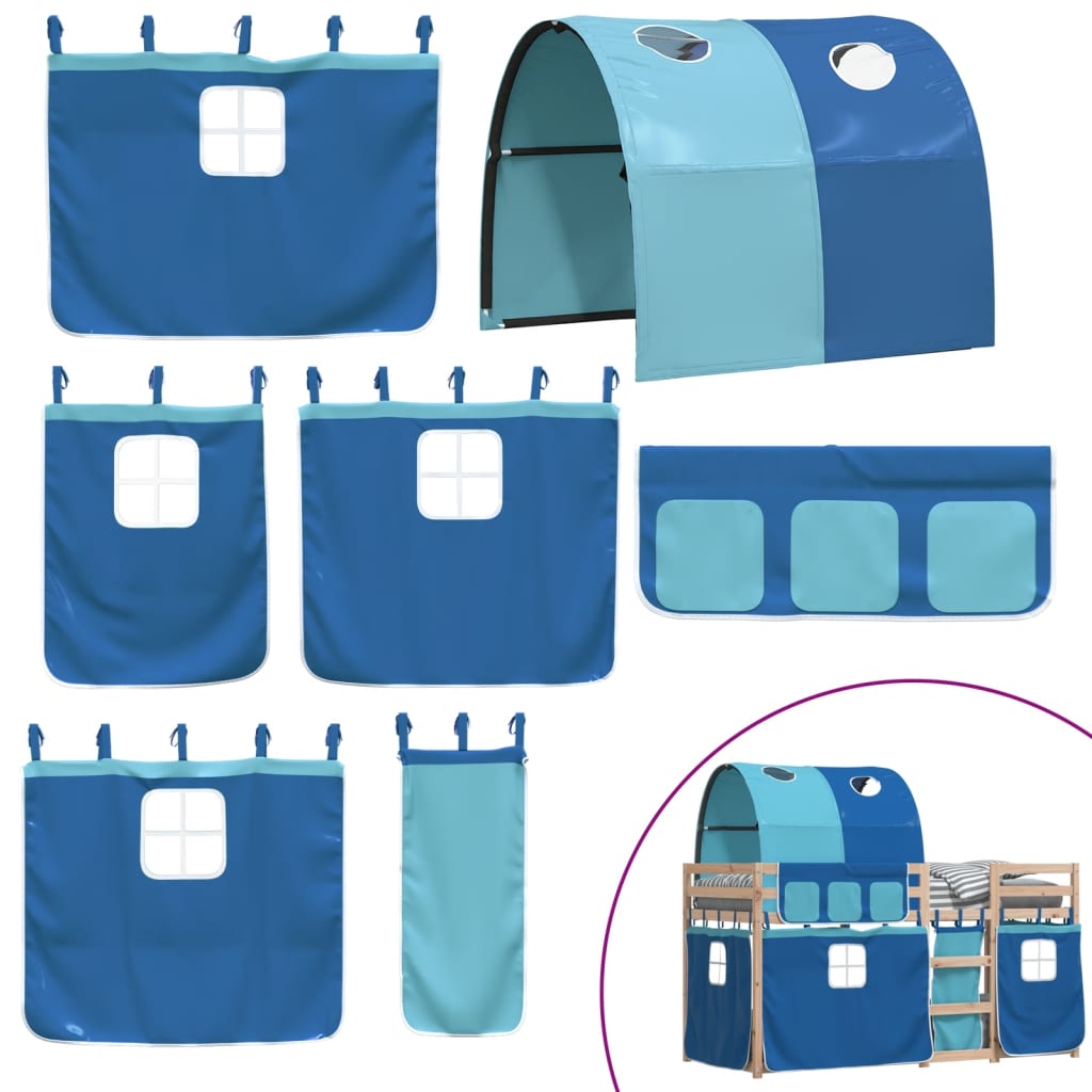 Bunk Bed without Mattress Blue 80x200 cm Solid Wood Pine