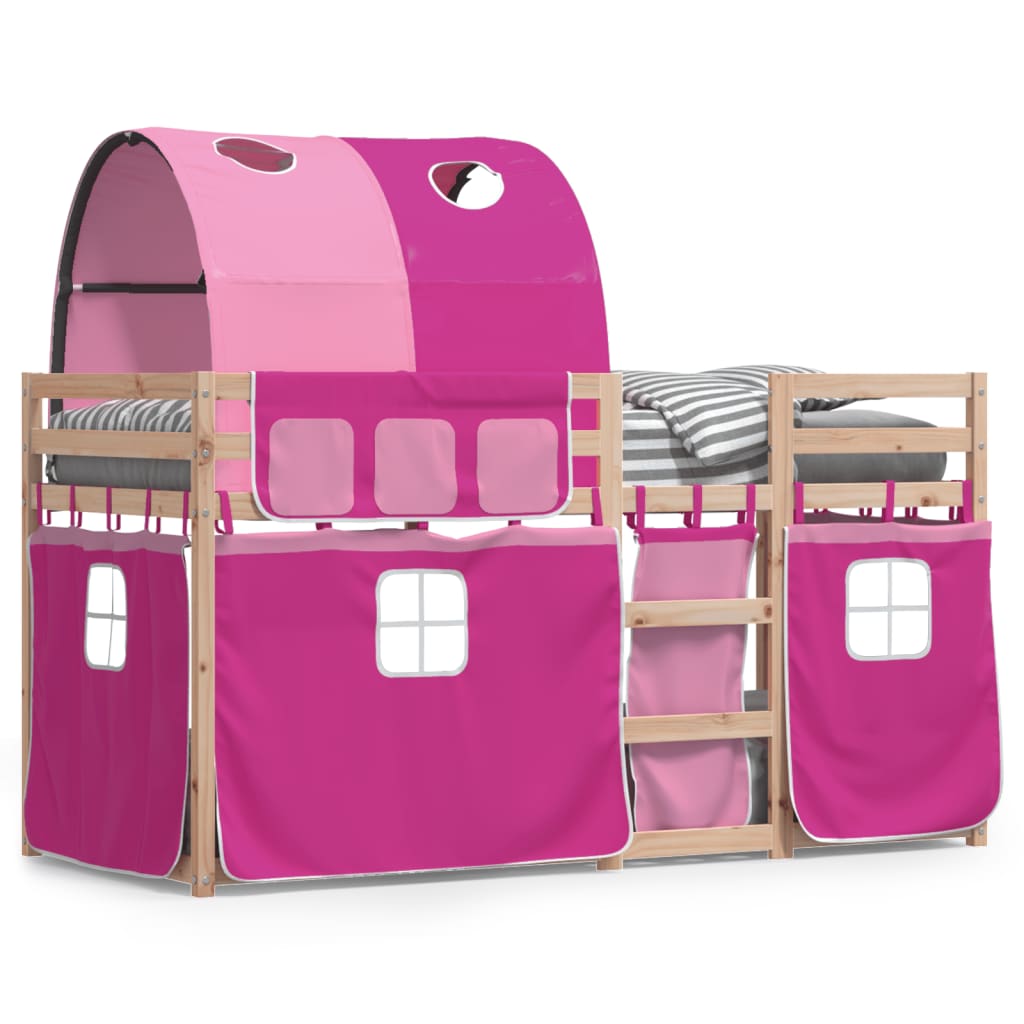 Bunk Bed without Mattress Pink 75x190 cm Small Single Solid Wood Pine