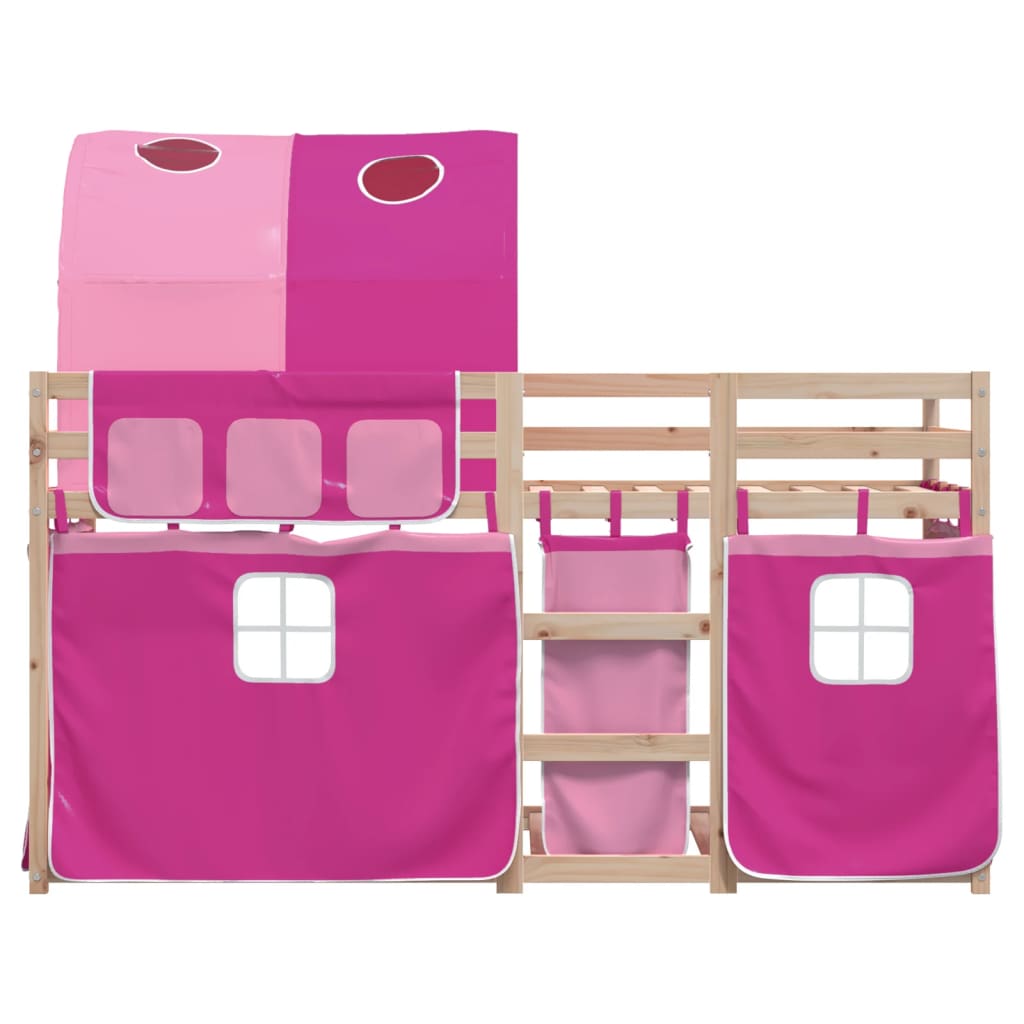 Bunk Bed without Mattress Pink 75x190 cm Small Single Solid Wood Pine