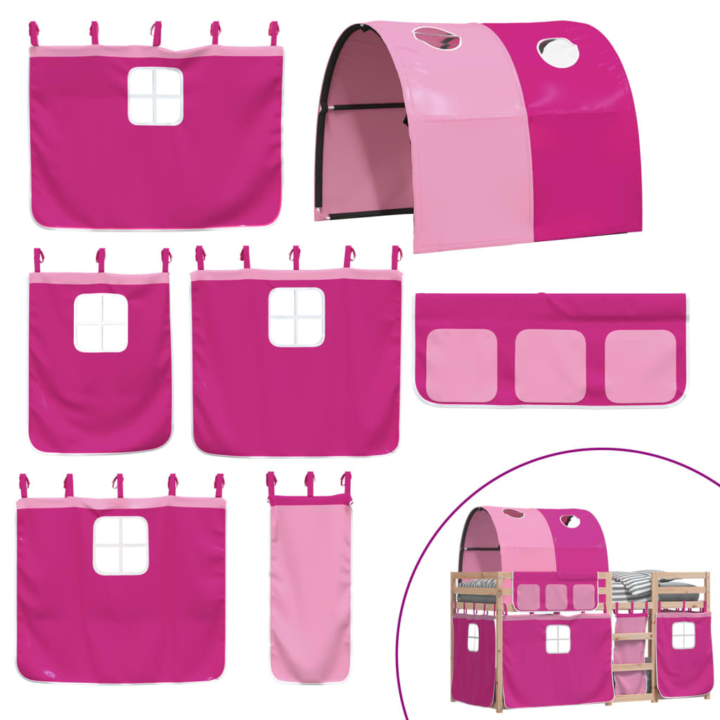 Bunk Bed without Mattress Pink 75x190 cm Small Single Solid Wood Pine