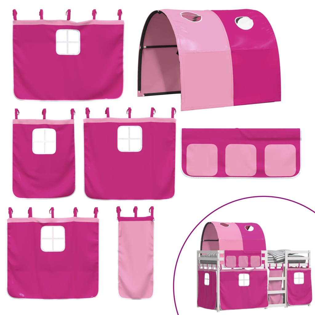 Bunk Bed without Mattress Pink 75x190 cm Small Single Solid Wood Pine