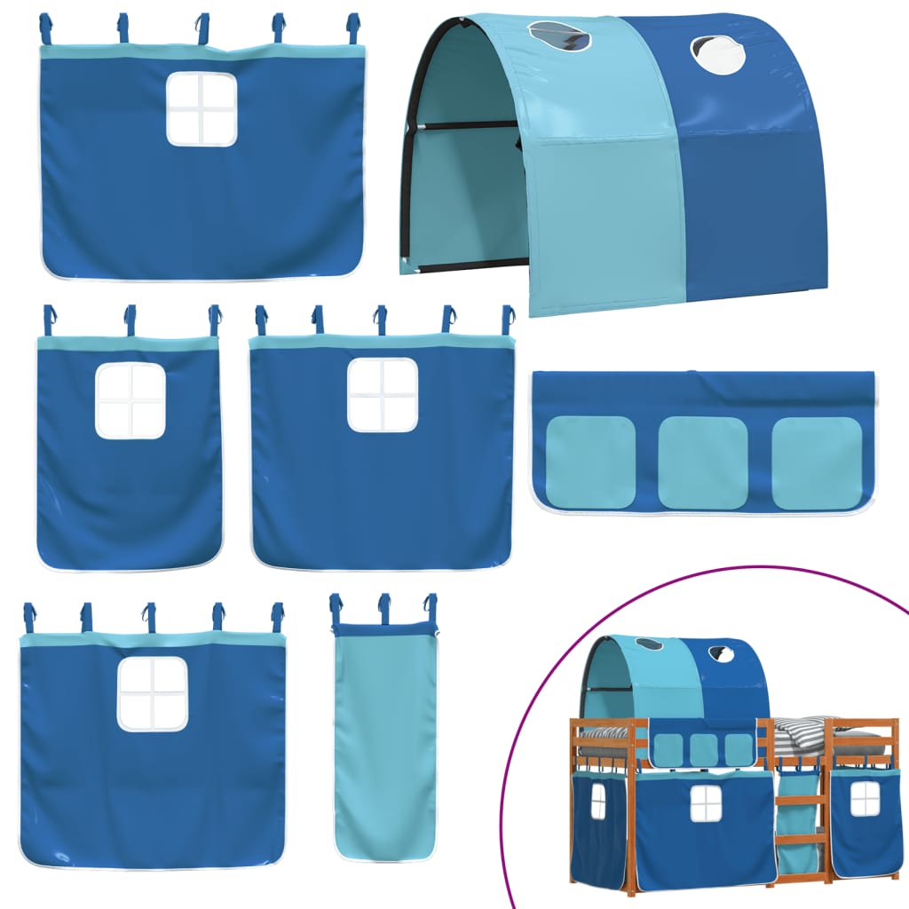 Bunk Bed without Mattress Blue 90x200 cm Solid Wood Pine