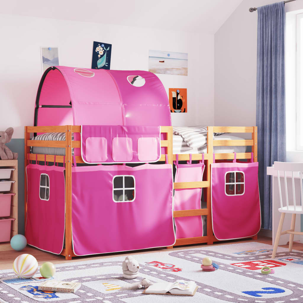 Bunk Bed without Mattress Pink 90x200 cm Solid Wood Pine