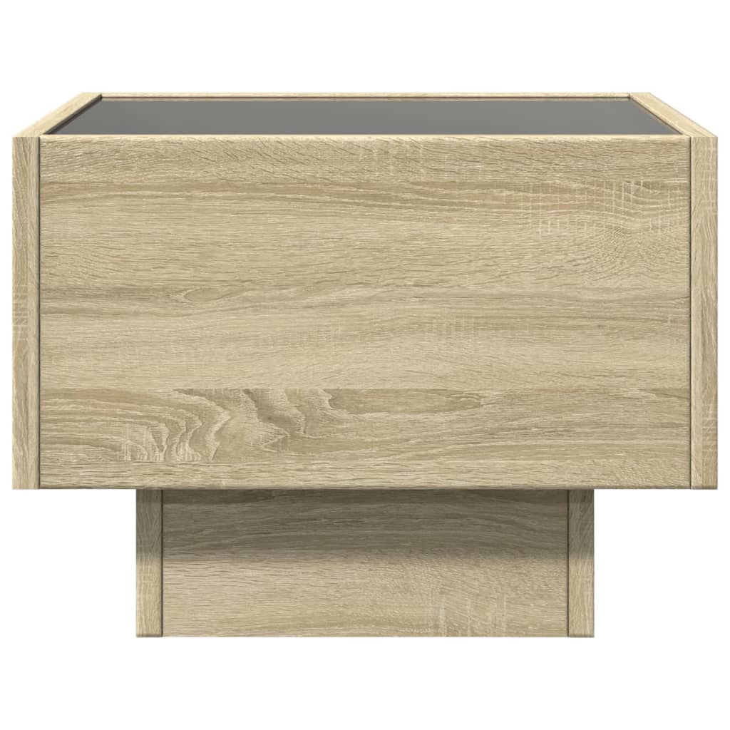 Bedside Table with Infinity LED Sonoma Oak 40x40x30 cm