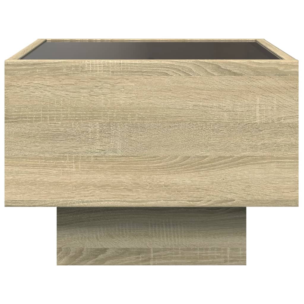 Bedside Table with Infinity LED Sonoma Oak 40x40x30 cm