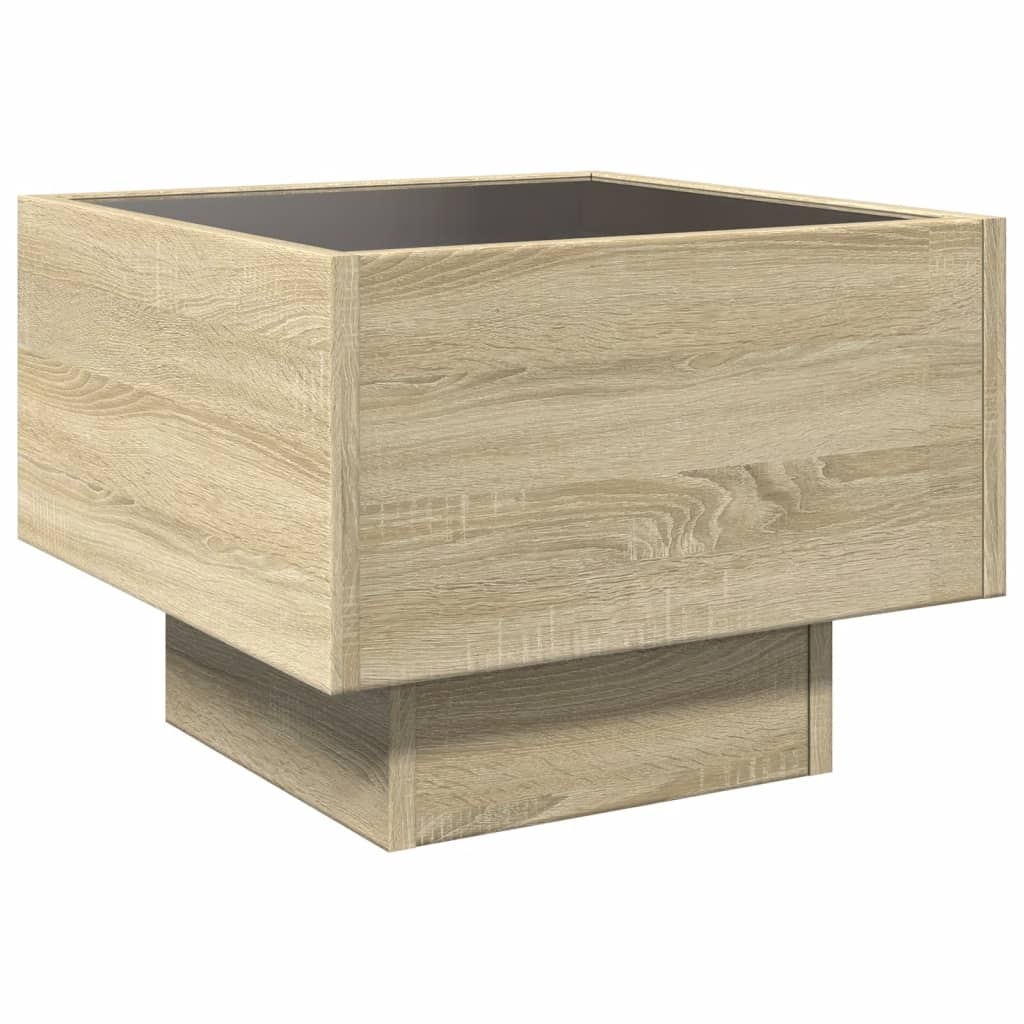 Bedside Table with Infinity LED Sonoma Oak 40x40x30 cm