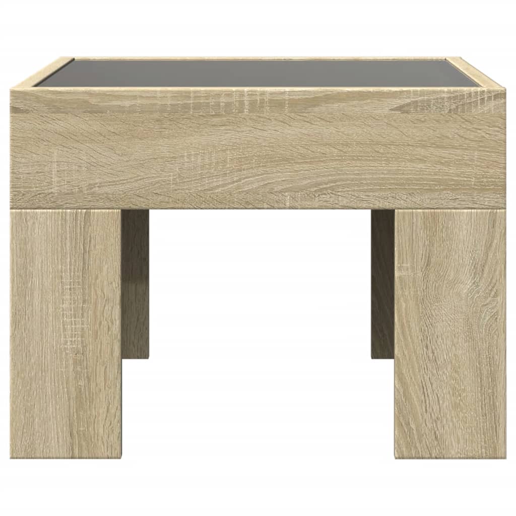 Bedside Table with Infinity LED Sonoma Oak 40x40x30 cm