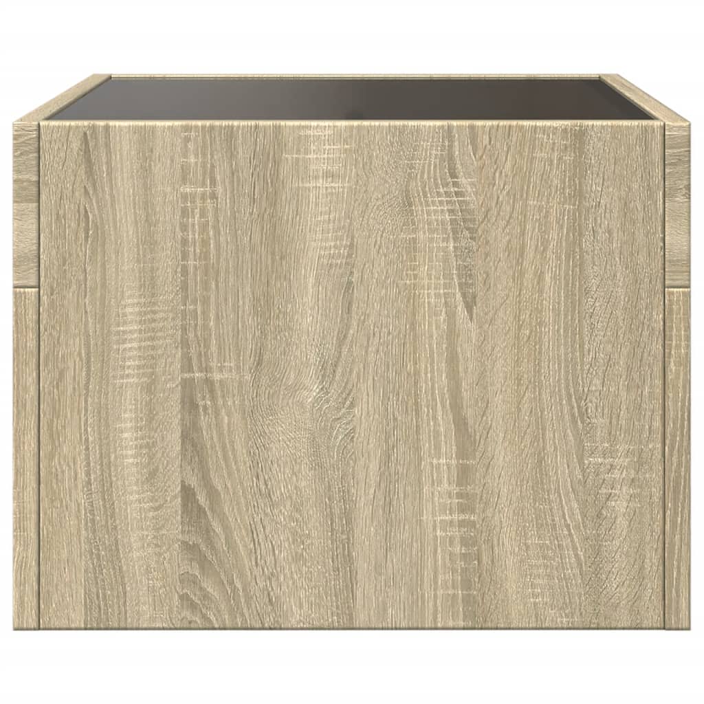 Bedside Table with Infinity LED Sonoma Oak 40x40x30 cm