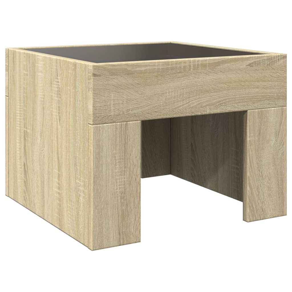 Bedside Table with Infinity LED Sonoma Oak 40x40x30 cm