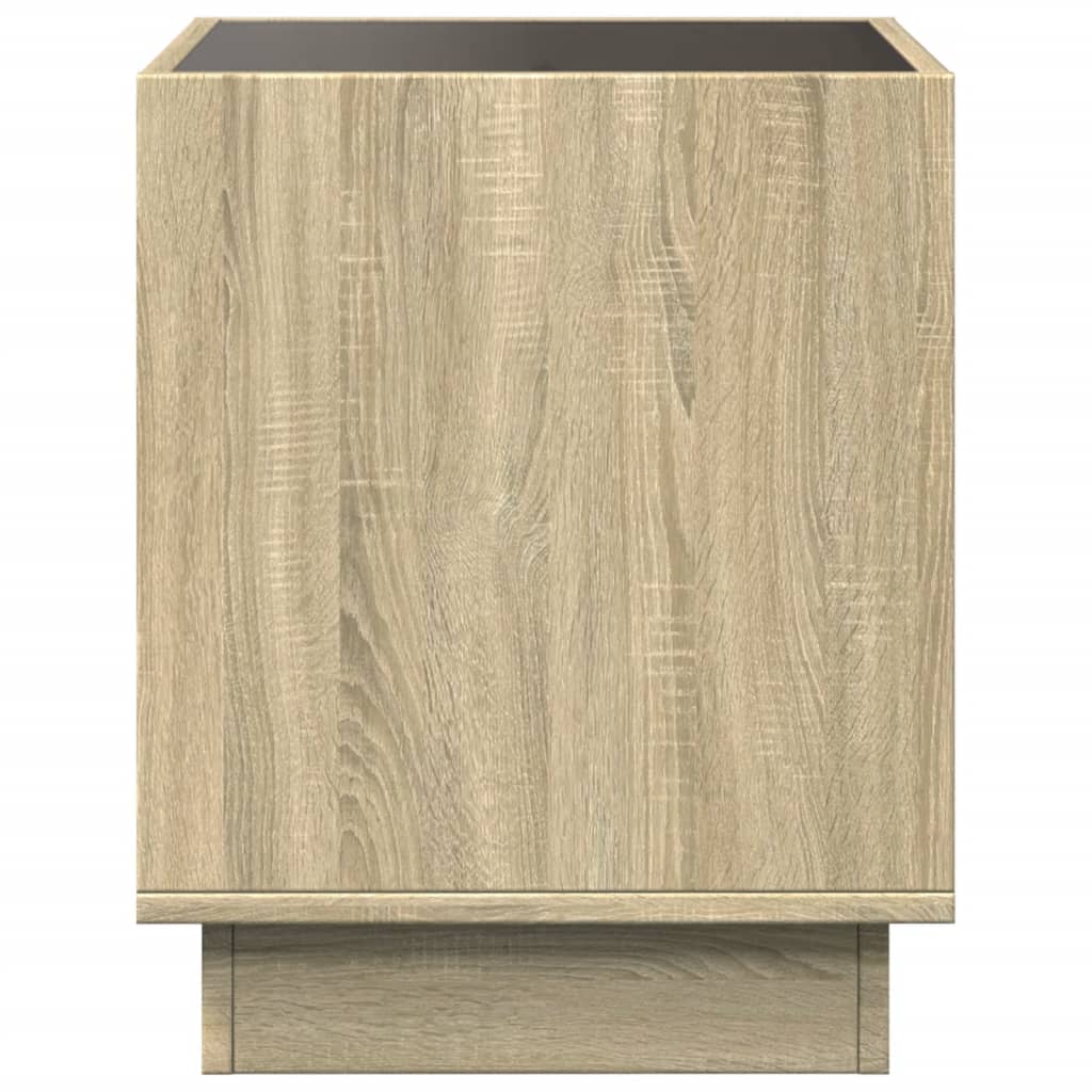Bedside Table with Infinity LED Sonoma Oak 40x40x50 cm