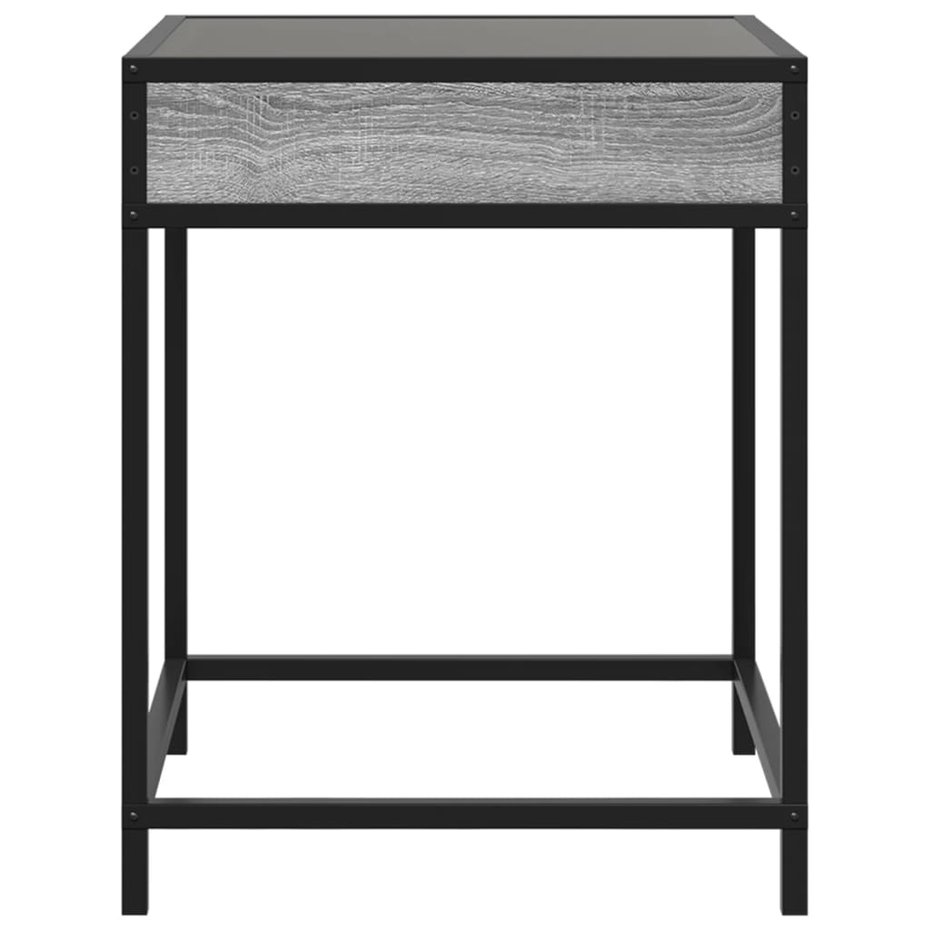 Bedside Table with Infinity LED Grey Sonoma 40x40x51 cm
