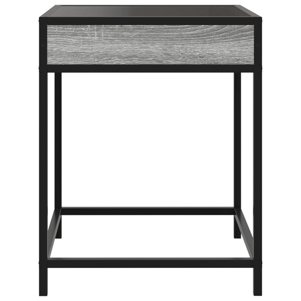 Bedside Table with Infinity LED Grey Sonoma 40x40x51 cm