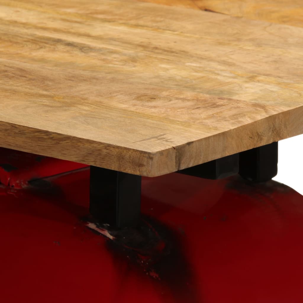 Tractor Bar Table Red and Brown 55x120x107 cm Solid Wood Mango