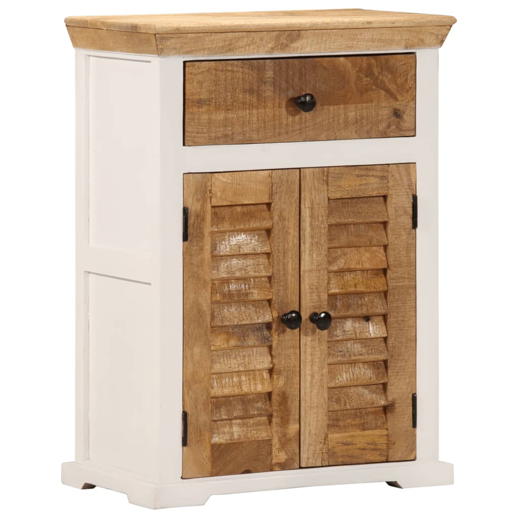 Sideboard White and Brown 55x30x73 cm Solid Rough Wood Mango