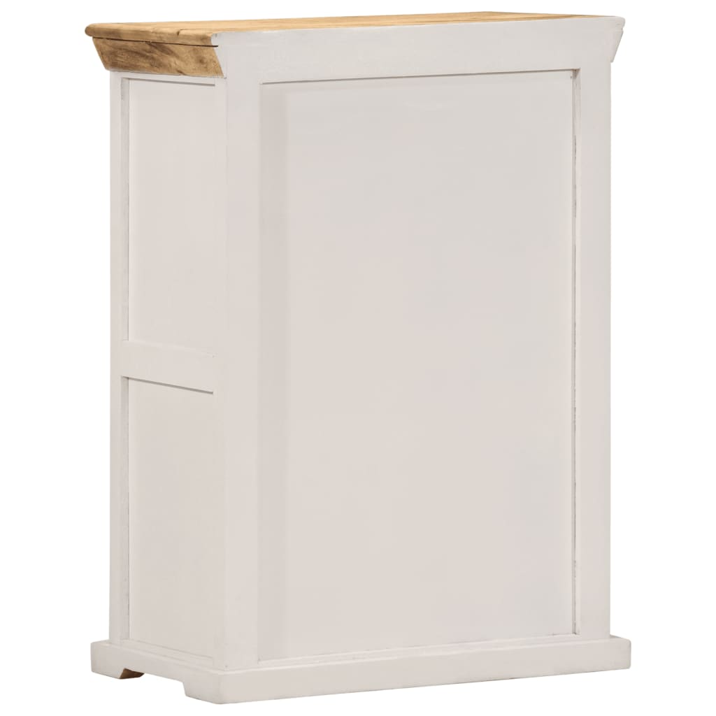 Sideboard White and Brown 55x30x73 cm Solid Rough Wood Mango