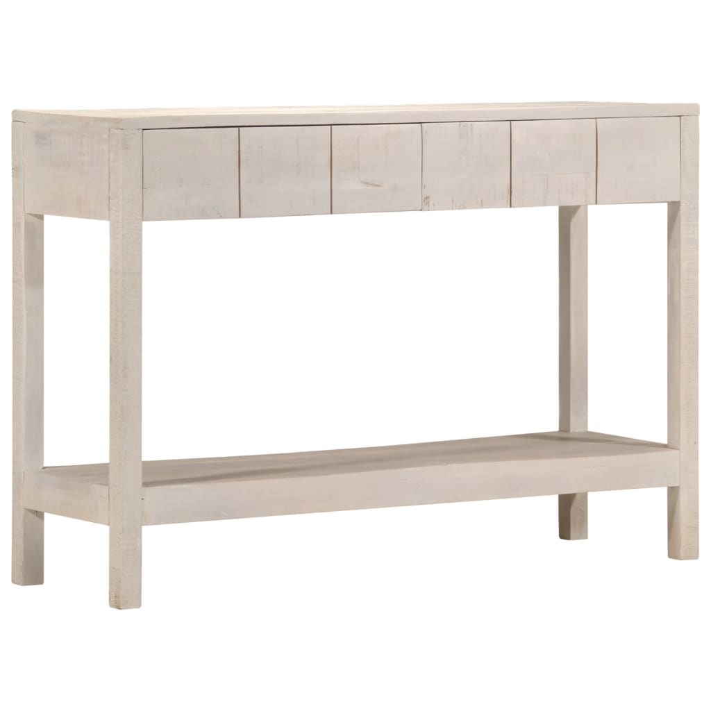Console Table White 110x35x75 cm Solid Wood Mango