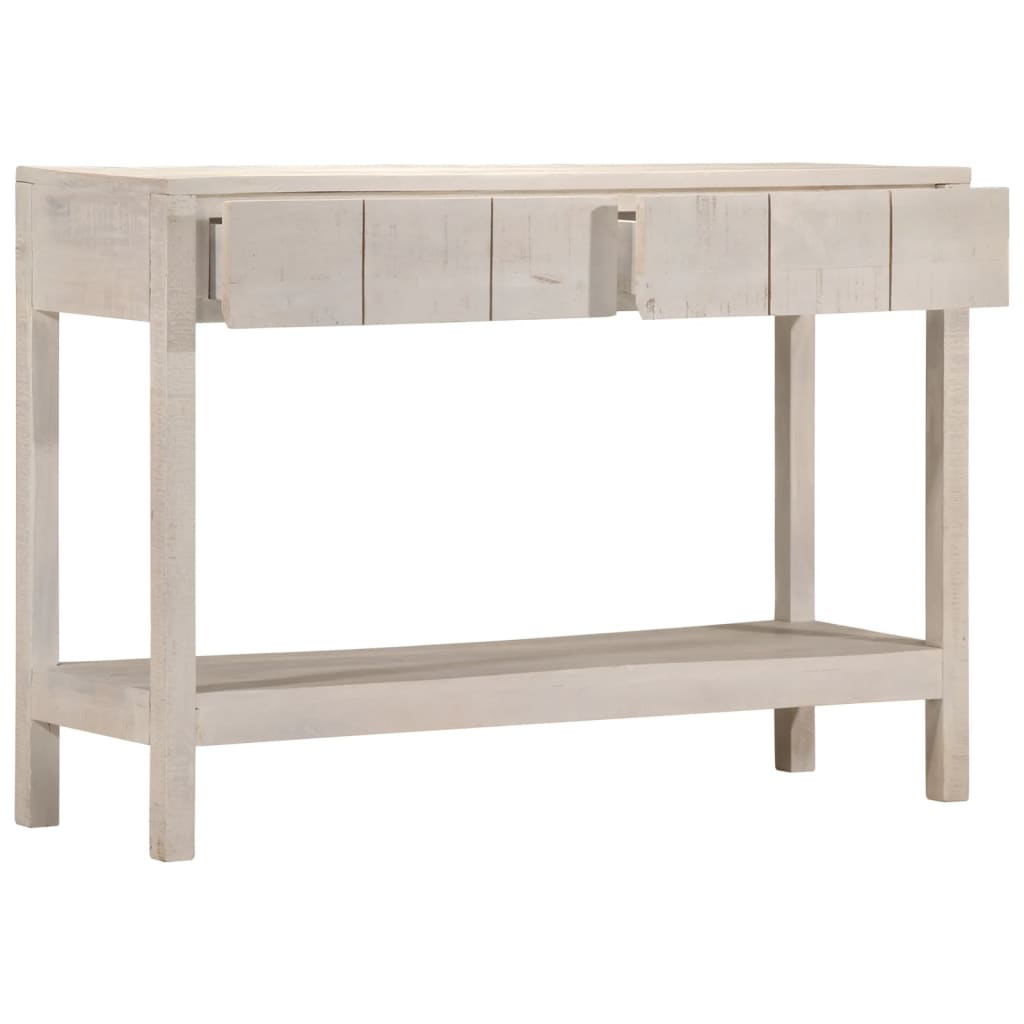 Console Table White 110x35x75 cm Solid Wood Mango