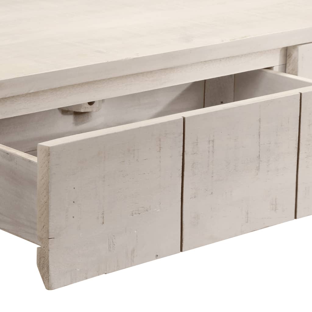 Console Table White 110x35x75 cm Solid Wood Mango