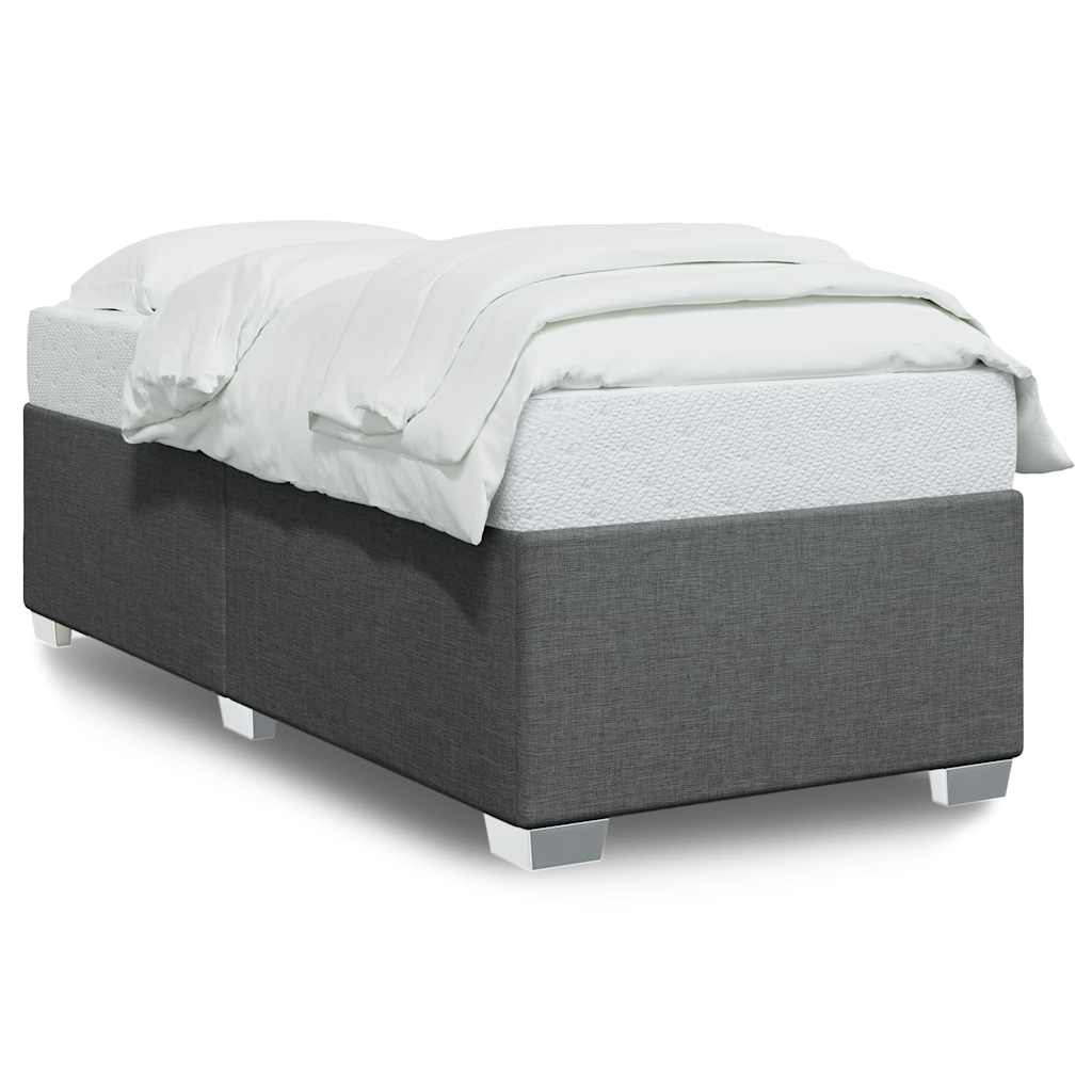 Bed Frame without Mattress Dark Grey Single Fabric
