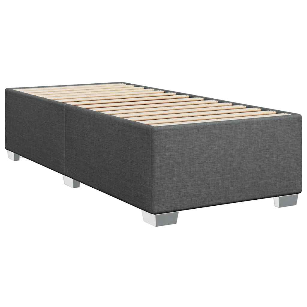 Bed Frame without Mattress Dark Grey Single Fabric