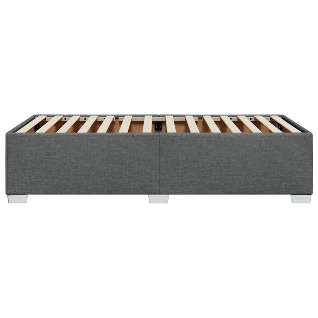 Bed Frame without Mattress Dark Grey Single Fabric