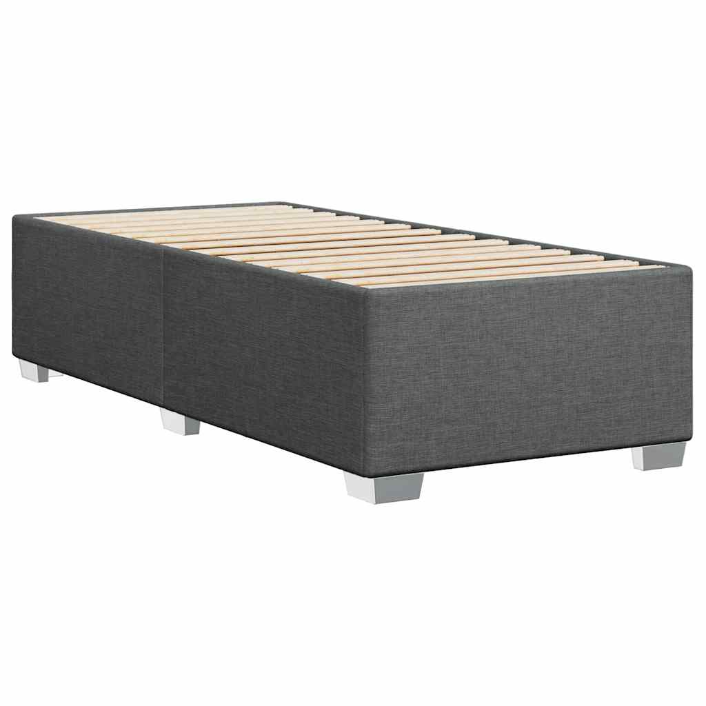 Bed Frame without Mattress Dark Grey Single Fabric