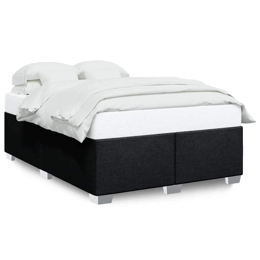 Bed Frame without Mattress Black Double Fabric
