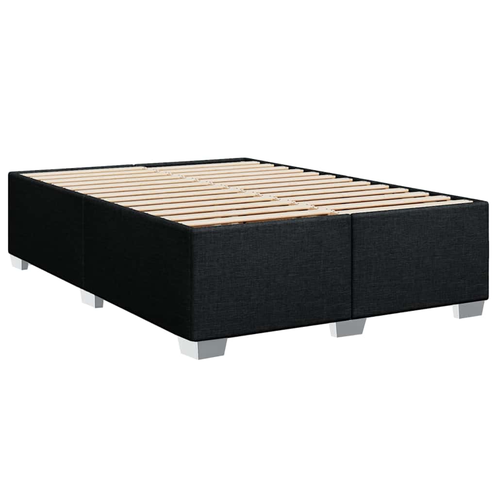Bed Frame without Mattress Black Double Fabric