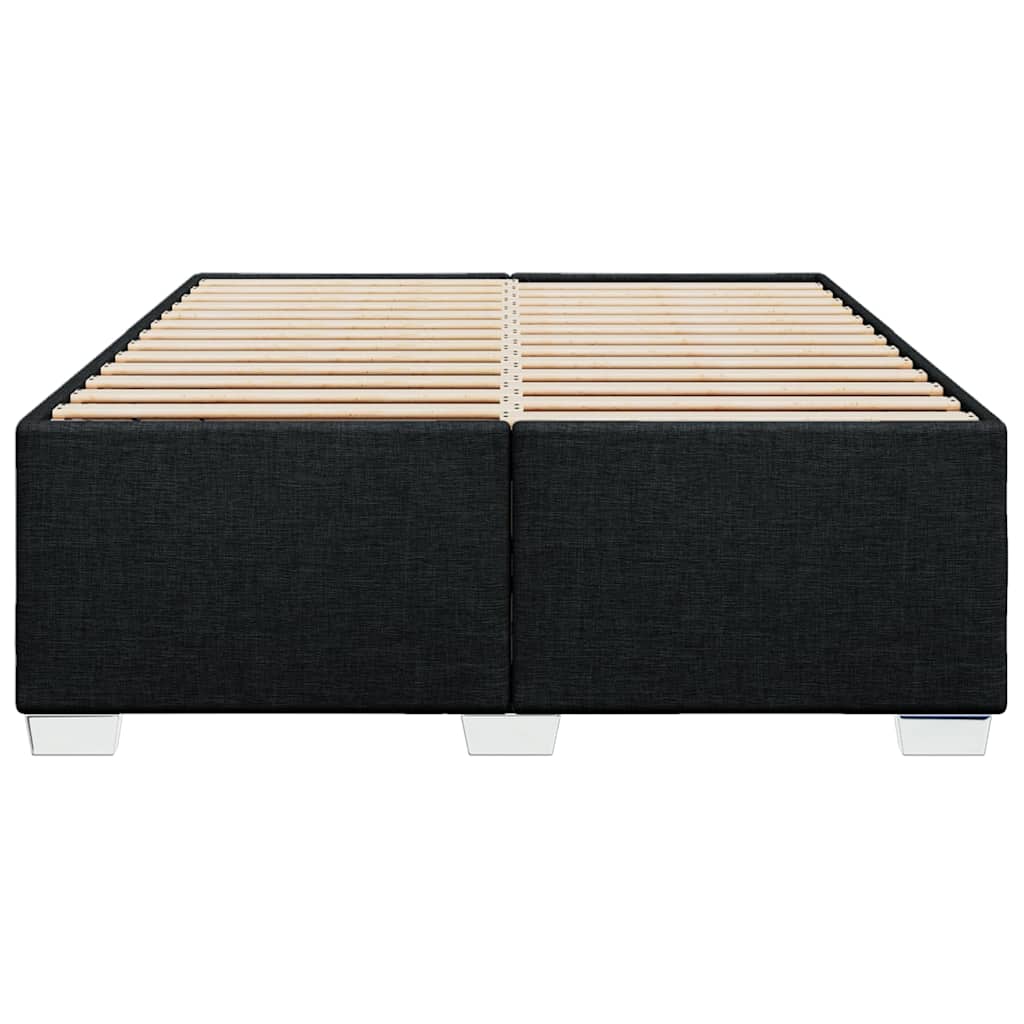 Bed Frame without Mattress Black Double Fabric