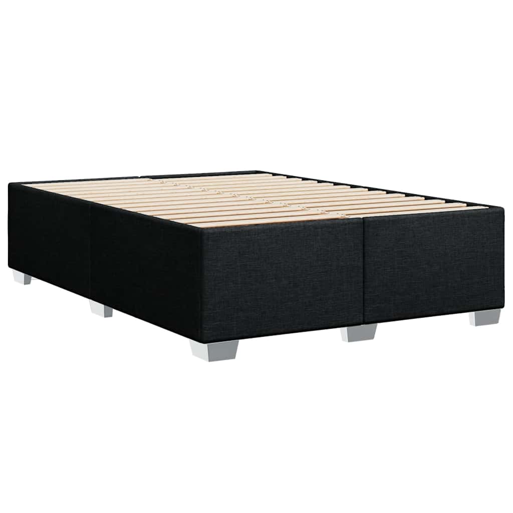 Bed Frame without Mattress Black Double Fabric