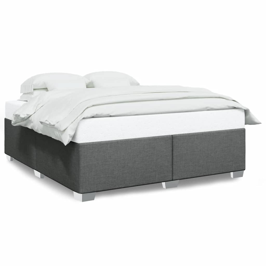 Bed Frame without Mattress Dark Grey Super King Fabric