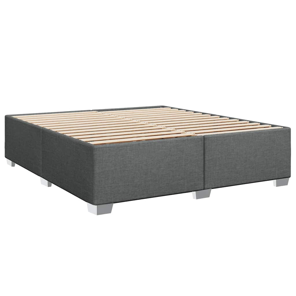 Bed Frame without Mattress Dark Grey Super King Fabric