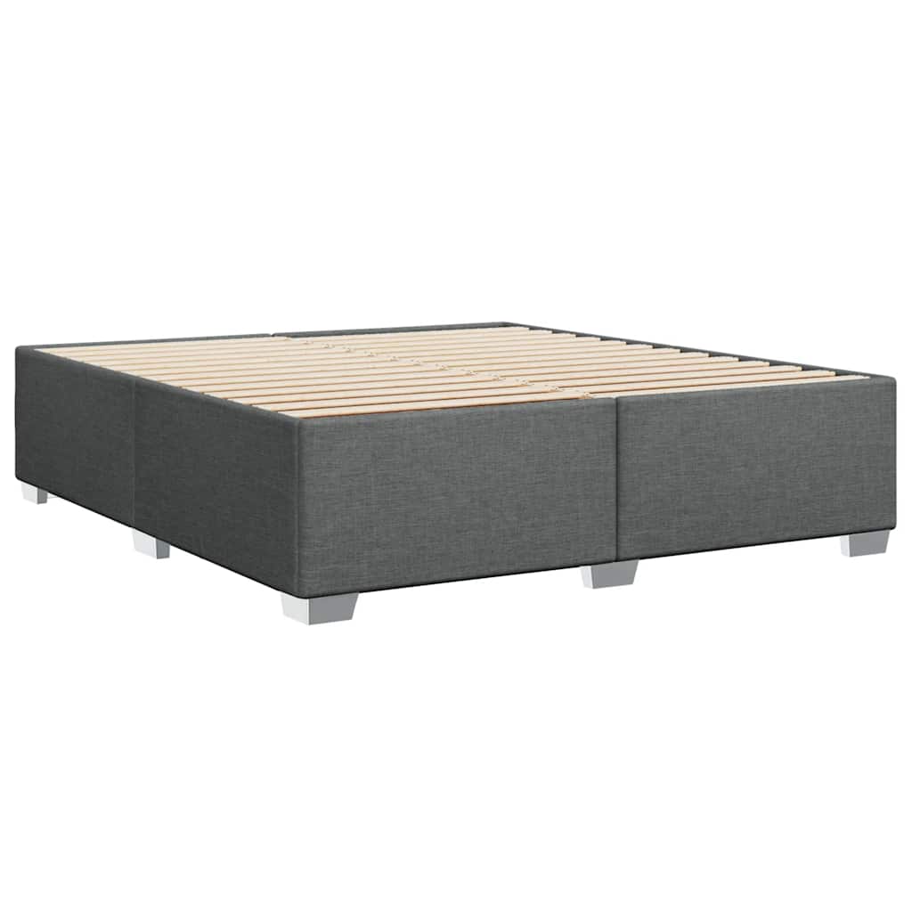 Bed Frame without Mattress Dark Grey Super King Fabric
